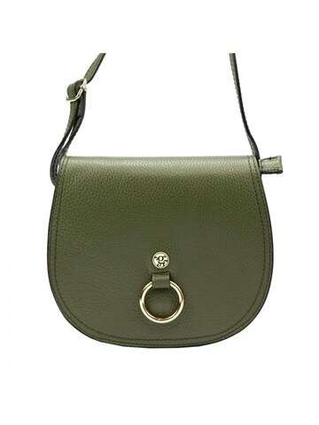 Olive Green Leather Shoulder Gregorio 1712 DOLLARO Crossbody z prírodnej kože