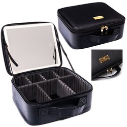 Čierna šperkovnica z ekologickej kože so zapínaním na zips - Peterson