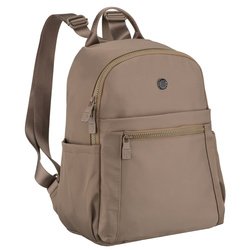 Béžový dámsky batoh z polyesteru, zavesený na nastaviteľných popruhoch - Peterson