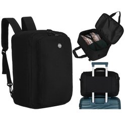 Čierny cestovný batoh na zips, ideálny na príručnú batožinu - Peterson