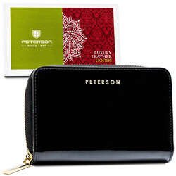 RFID Dámska lakovaná čierna peňaženka na zips od - Peterson