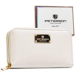 Dámska peňaženka typu ceruzka z ekologickej kože v bielej farbe, vybavená systémom RFID - Peterson