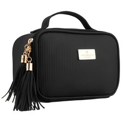 Čierna kozmetická taška zo syntetickej tkaniny so štyrmi priehradkami - Peterson