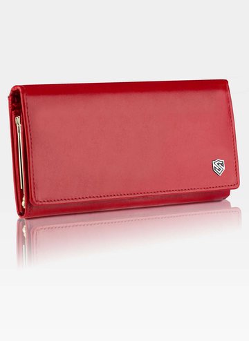 STEVENS Dámska kožená peňaženka rozšírená s ušným červom červená Z03-099 RFID
