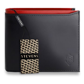 Pánska peňaženka STEVENS Koža 100% prírodná koža Ochrana RFID Horizontálna čierna PREMIUM