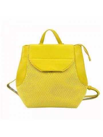 Žltý dámsky batoh z ekokože Lookat LK-Y1908 so strieborným kovaním