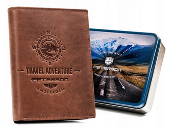 Veľká vertikálna pánska peňaženka z pravej kože - Peterson