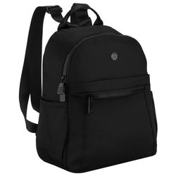 Malý čierny dámsky batoh z polyesteru, jednokomorový s vonkajším vreckom - Peterson