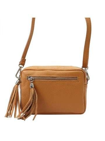 Dámska kožená kabelka Luka Dollaro v ťavej farbe, crossbody z prírodnej kože