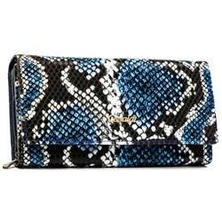 Horizontálna dámska peňaženka z prírodnej a ekologickej kože s ozdobou z hadej kože - 4U Cavaldi