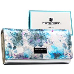 Elegantná viacfarebná peňaženka z ekologickej a prírodnej kože so zapínaním na patentku - Peterson