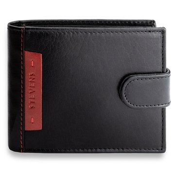 Pánska peňaženka STEVENS Koža 100% prírodná koža Ochrana RFID Horizontálna čierna PREMIUM