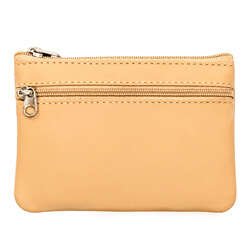 Puzdro na kľúče béžovej farby z pravej kože