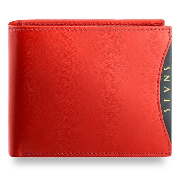 Pánska Peňaženka STEVENS Prírodná Koža Čierna + Červená Mládežnícka s Ochrannou Funkciou RFID