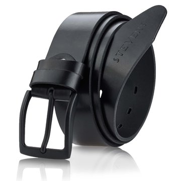 Pánsky kožený opasok Premium Stevens čierny široký klasický 4 cm + krabička