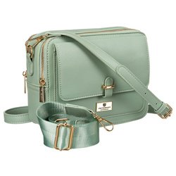Módna dámska poštová kabelka v zelenej farbe z ekologickej kože - Peterson