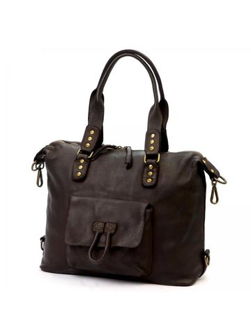 Dámska kožená kabelka A4 Tmavo hnedá VS 038 Crossbody
