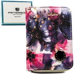 Dámska kvetinová peňaženka z prírodnej a ekologickej kože - Peterson