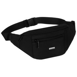 Čierne pánske vrecko s vonkajšími vreckami na zips zavesené na nastaviteľnom popruhu - Peterson