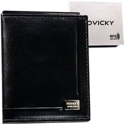 Pánska bankovka z pravej kože v čiernej farbe - Rovicky