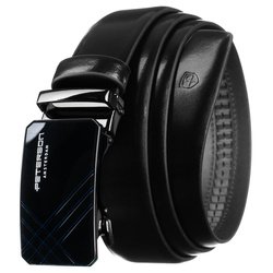 Čierny pánsky opasok z pravej kože s automatickou prackou - Peterson