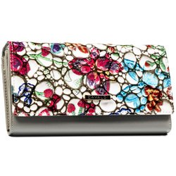 Dámska viacfarebná kožená peňaženka s kvetmi RFID - 4U system Cavaldi