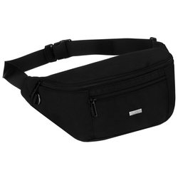 Čierne pánske vrecko s vonkajším vreckom na zips - Peterson