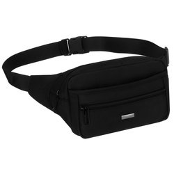 Čierne pánske jednokomorové vrecko s tromi ďalšími vreckami - Peterson