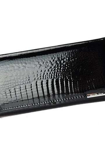 Dámska lakovaná kožená peňaženka Jennifer Jones 5288-2 Black Horizontal Large