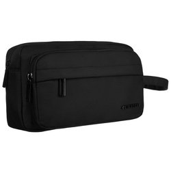 Polyesterová cestovná kozmetická taška v čiernej farbe s pohodlnou rukoväťou - Peterson