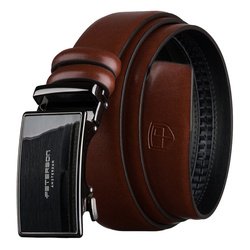 Pánsky hnedý kožený opasok s automatickou prackou - Peterson