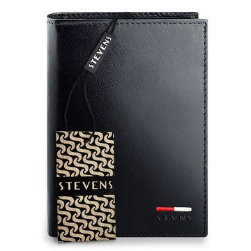 Pánska kožená peňaženka STEVENS Premium RFID čierna s rozšíriteľnou časťou