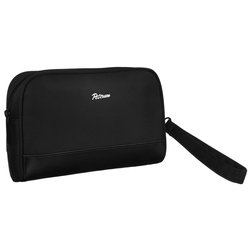 Elegantná pánska ľadvinka z polyesteru a ekokože v čiernej farbe - Peterson