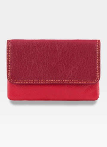 Visconti Malá Dámska Peňaženka na Kľúče z Prírodné Kože RB99 Červená s RFID Secure