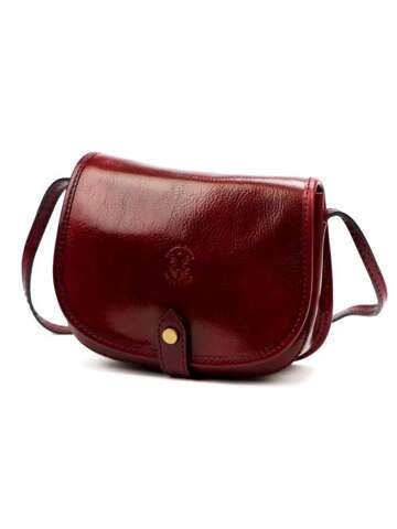 Florence Dámska kožená kabelka 49-1 Maroon Letter Bag Over Shoulder