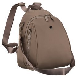 Malý béžový dámsky batoh z polyesteru, vybavený prídavným popruhom - Peterson