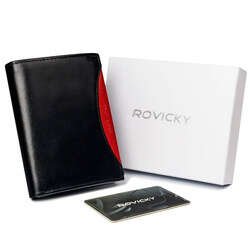 Bohato vybavená pánska peňaženka z prírodnej kože RFID - Rovicky