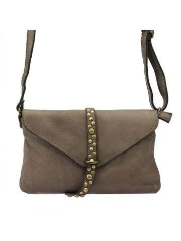 Dámska kabelka VS 013 v prírodnej koži Ciemnobeżowa Crossbody Crossbody