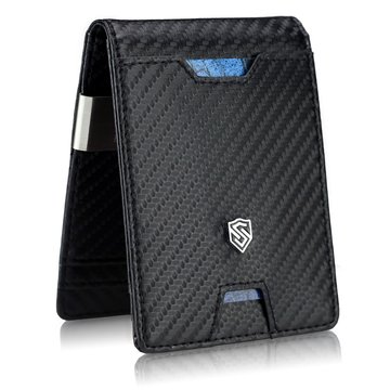 Pánska Peňaženka STEVENS Slim Skóra Naturalna Carbon s RFID Ochranou a Kapsou na Mince Prezent
