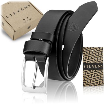 Pánsky kožený opasok STEVENS Prírodná koža 3,5 cm pre džínsy Jeans