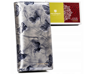 Elegantná dámska peňaženka z prírodnej kože s magnetom a zipsom - Peterson