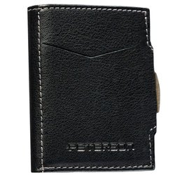 Malá vertikálna pánska peňaženka v čiernej farbe so zapínaním na patentku - Peterson