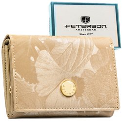 Béžová dámska peňaženka z prírodnej a eko kože s RFID - Peterson