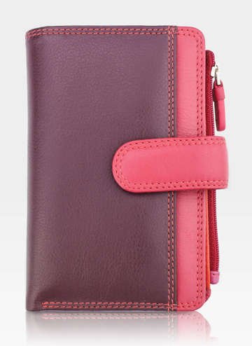 Visconti Kožená Dámska Peňaženka RAINBOW RB-97 Slivková Multi