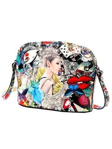 Dámska kožená kabelka White Luka 21-001 Letterman Casual