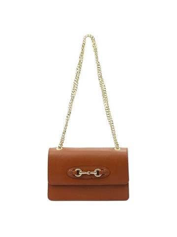 Dámska kožená kabelka Luka 20-048 DOLLARO Camel Letter Bag Small with Gold hardware