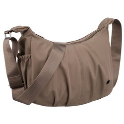 Tmavobéžová polyesterová dámska kabelka so zapínaním na zips - Peterson