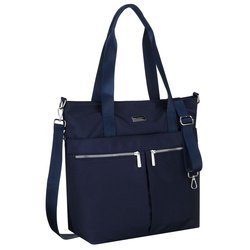 Jednokomorová nákupná taška v námorníckej modrej farbe z polyesteru s nastaviteľným popruhom - Peterson