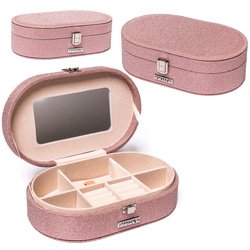 Šperkovnica lososovej farby so zapínaním na patentku - Peterson