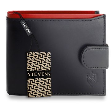 Pánska peňaženka STEVENS Koža 100% prírodná koža Ochrana RFID Horizontálna čierna PREMIUM